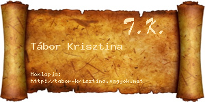 Tábor Krisztina névjegykártya